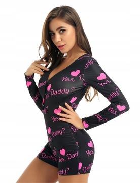 Women Yes Daddy Letter Leopard Printed Sleepwear J