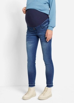 B.P.C spodnie ciążowe jeansy 7/8 postrzępione 36.