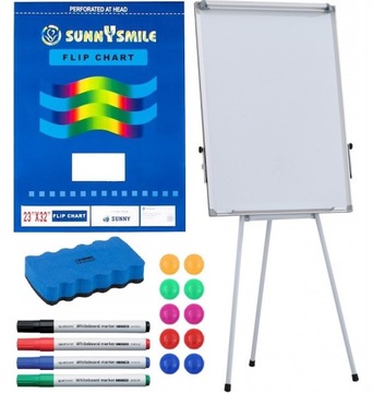 Flipchart magnetyczny na trójnogu Tablica magnetyczna 60x90 + GRATISY