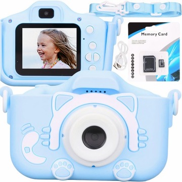 APARAT CYFROWY DLA DZIECI FULL HD 12MPX KAMERA GRY + KARTA 32GB ZESTAW XXL