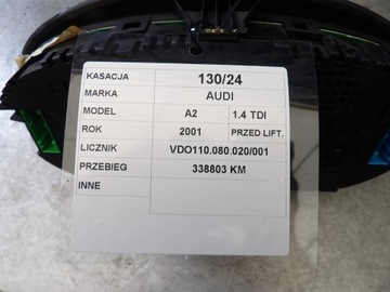 AUDI A2 PŘÍSTROJOVÁ DESKA BUDÍKY 110.080.020/001