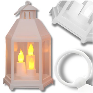 LAMPION LATARNIA ZE ŚWIECZKĄ LED OGRODOWA LAMPA ZNICZ ŚWIECZKA 23