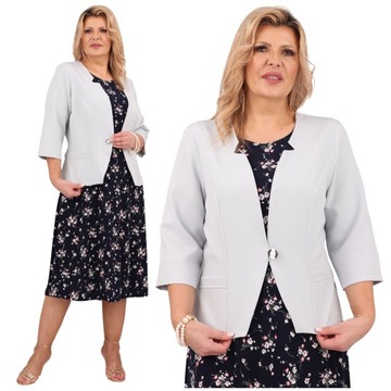 ŻAKIET ELEGANCKI BLEZER POLSKI PRODUCENT DUŻE ROZMIARY WIZYTOWY KRÓTKI