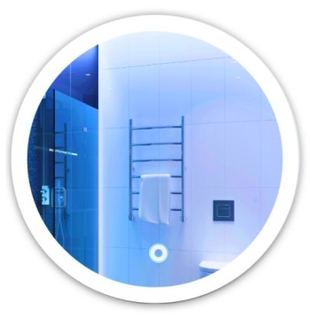 LUSTRO OKRĄGŁE LED 50cm PODŚWIETLANE Z WŁĄCZNIKIEM