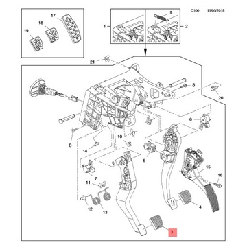РЕЗИНОВЫЕ НАКЛАДКИ НА ПЕДАЛИ ТОРМОЗНОЙ СЦЕПЛЕНИЯ OPEL ASTRA K 39009722 39009726 OE