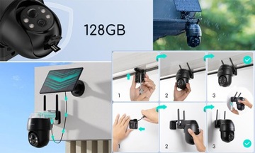 НАРУЖНАЯ СОЛНЕЧНАЯ IP WIFI КАМЕРА 2K 3MPx ЧЕРНАЯ
