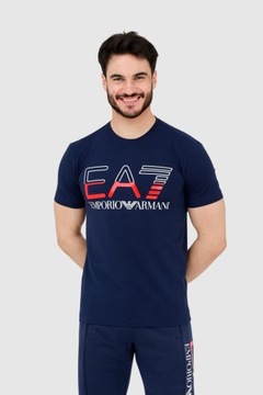 EA7 T-shirt męski granatowy z dużym logo XXL