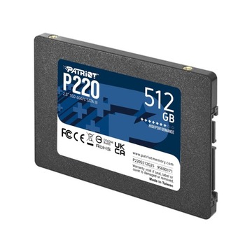 Твердотельный накопитель PATRIOT P220 512 ГБ SATA3 2,5 дюйма