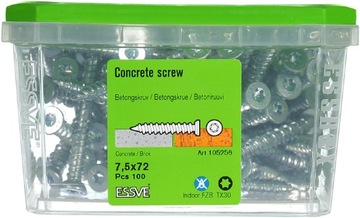 ВИНТ ПО БЕТОНУ 7,5Х72 КОНУС TX30 ZYNK/100/ESSVE
