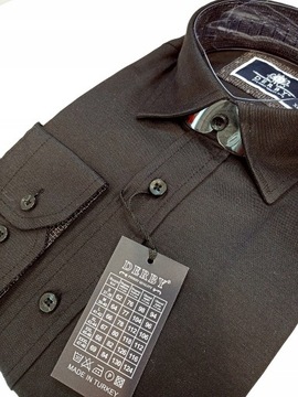 Koszula męska DERBY casualowa czarna regular dł. rękaw bawełna r. XL 43/44