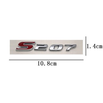 STŘÍBRNY S207 ZNAK ZNAKY NÁLEPKA NA KAROSERIE SUBARU 10.8*1.4CM
