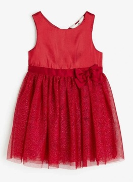 H&M SUKIENKA 92 CZERWONA TIULOWA