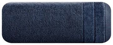 MIĘKKI I CHŁONNY RĘCZNIK Z WELUROWĄ BORDIURĄ DAMLA 70X140 CM GRANATOWY