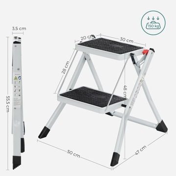 2-ступенчатая лестница LADDER HOME, табурет НЕСКОЛЬЗЯЩИЕ ступеньки