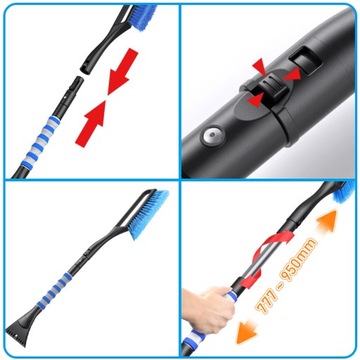 АЛЮМИНИЕВЫЙ ТЕЛЕСКОПИЧЕСКИЙ СКРЕБОК XL ЩЕТКА ДЛЯ ОКОН ДЛЯ УДАЛЕНИЯ СНЕГА