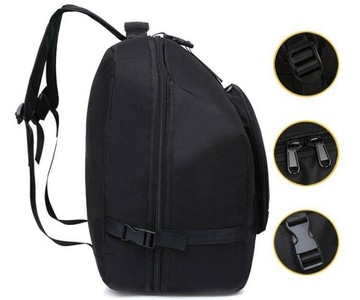 СУМКА-РЮКЗАК С КРЫШКОЙ-АККОРДЕОНОМ, ПРОЧНАЯ, ЖЕСТКАЯ СУМКА AB-120, ЧЕРНАЯ