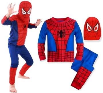 SPIDERMAN STRÓJ PRZEBRANIE KOSTIUM MASKA M 110-116