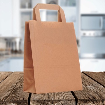 БУМАЖНАЯ СЕРАЯ СУМКА ДЛЯ ПОКУПОК экологические пакеты для магазинов 18x9x23см 50x