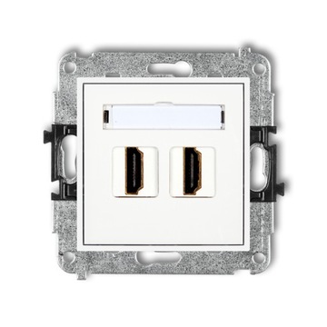 Karlik MINI Gniazdo HDMI podwójne białe
