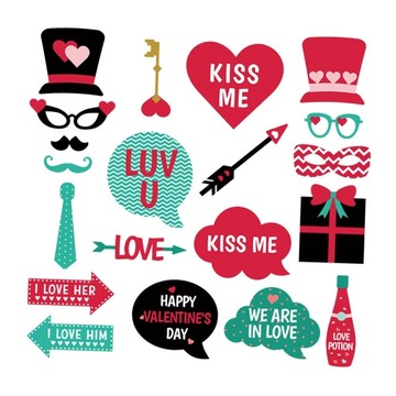 Реквизит для фотобудки на День святого Валентина Реквизит для свадебной фотобудки в стиле А