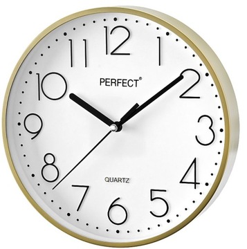 Zegar ścienny Perfect złoty 22,4cm + 1x AA