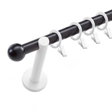 KARNISZ glamour 240 cm 19 mm czarny z białym