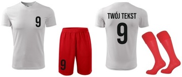 STRÓJ PIŁKARSKI Z WŁASNYM NADRUKIEM NAPISEM (XXL) KOMPLET SPORTOWY