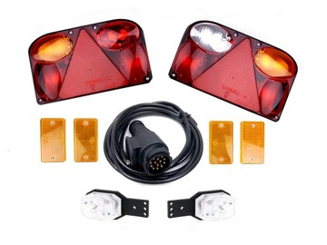 ZESTAW LAMP ŚWATEŁ DO PRZYCZEPKI ODBLASKI 13PIN