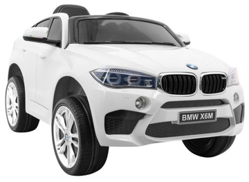 Детский электромобиль BMW X6M Белый + Пульт дистанционного управления + EVA + Бесплатный запуск + Па