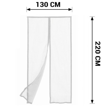 БЕЛАЯ МАГНИТНАЯ ДВЕРНАЯ МОСКИТНАЯ СЕТКА 130 x 220