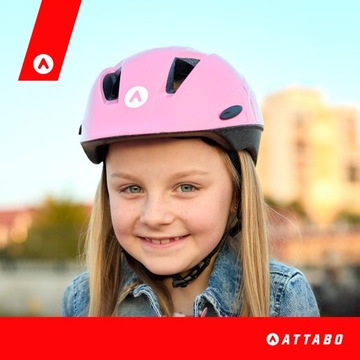 Детский велосипедный шлем ATTABO Hinge, розовый S, ПЕНА EPS, DURABLE SHELL