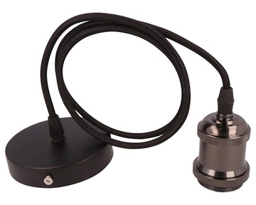 Lampa wisząca Zwis Oprawa LOFT E27 Perłowa Czerń