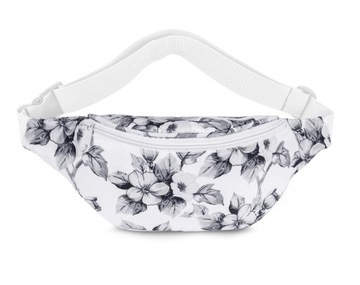 SASZETKA NERKA KWIATY B&W BIAŁO CZARNA BAGGAGE