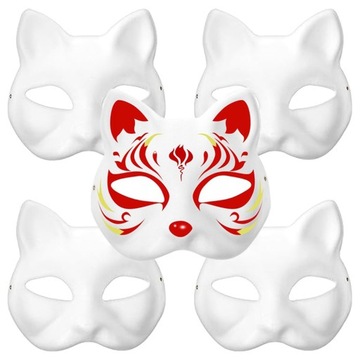 5× Maska na twarz dla kota Therian Halloween DIY