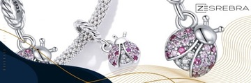 CHARMS BIEDRONKA srebro 925 koralik zawieszka beads charms pr. 925 charmsy