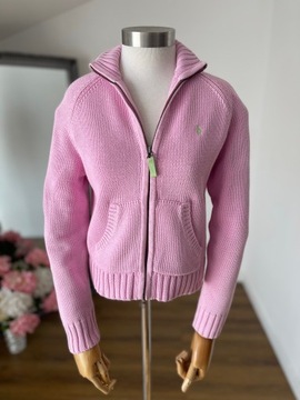 Ralph Lauren różowy bawełniany sweter XS rozpinany w stylu bluzy