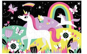 Пазл светящиеся в темноте Единороги 100 деталей 5 лет+, Mudpuppy