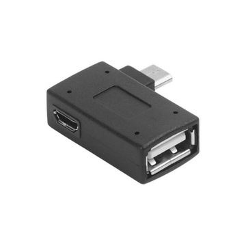 Adapter kątowy OTG HOST Micro USB zasilanie LEWY