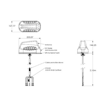Широкополосная автомобильная антенна 7в1 Poynting MIMO-3-17 4X4 LTE (MIMO) 2X2