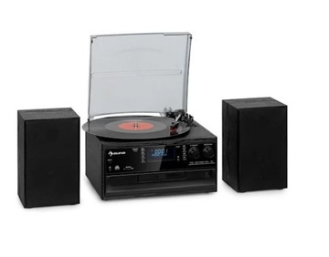 ZESTAW STEREO DAB+/FM BT PŁYTY WINYLOWE CD KASETY USB GRAMOFON