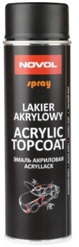 Novol Topcoat czarny satyna spray. Lakier akrylowy