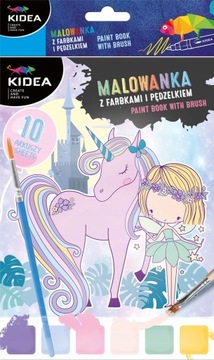 KIDEA MALOWANKA Z FARBKAMI I PĘDZELKIEM JEDNOROŻEC