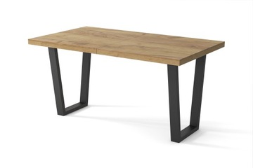 Stół LOFT Czarny Nogi Metal DĄB CRAFT 100x200 duży