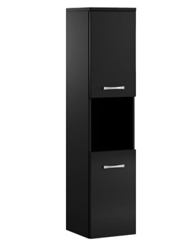 Czarna szafka łazienkowa, słupek połysk 132cm