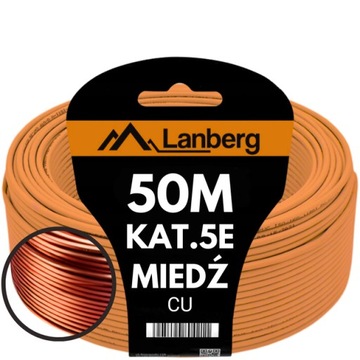 КАБЕЛЬ LAN КАБЕЛЬ ВИТАЯ ПАРА МЕДЬ RJ45 UTP CAT.5E CAT.5E 50M LANBER
