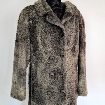 ВИНТАЖНЫЙ КАРАКУЛЯРНЫЙ МЕХ СЕРОГО ЦВЕТА