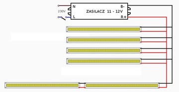 Модуль светодиодной ленты 9Вт 11-12В холодный белый 6000 - 6500К