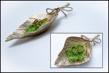 ПОДНОСНИК ДЛЯ ОБРУЧАЛЬНЫХ КОЛЬЦ со мхом на свадьбу