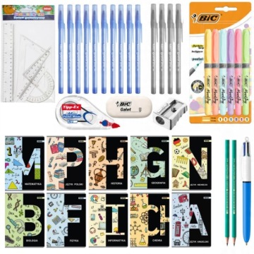 Набір шкільний набір XXL для класів 7-8 і ліцей, BIC, 40 ел. 10 зошитів