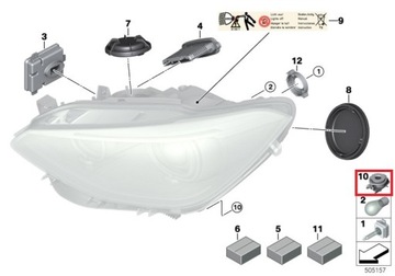 OE BMW F20 F30 F36 Крепление регулировки фар